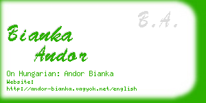 bianka andor business card